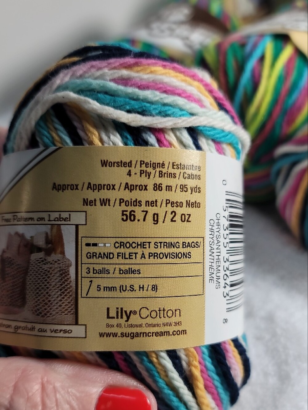 Lion Brand/ Lily Cotton Multicolor Yarn - 17 Balls - NWT - Picture 16 of 16